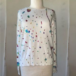 Metallic spotted crew-neck sweater